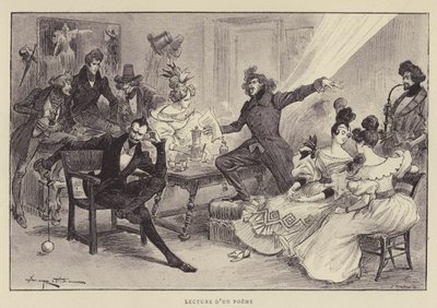 Lectura de un poema de after Albert Robida