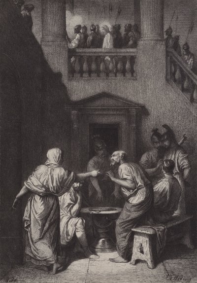 La negación de Pedro de after Albert Robida