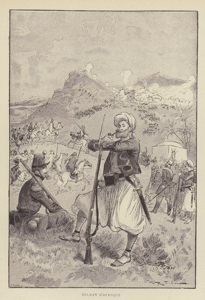 Soldado de África de after Albert Robida