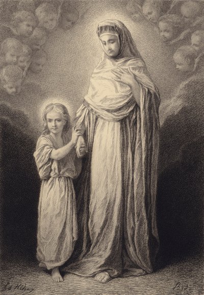 El niño Jesús y su madre de after Albert Robida