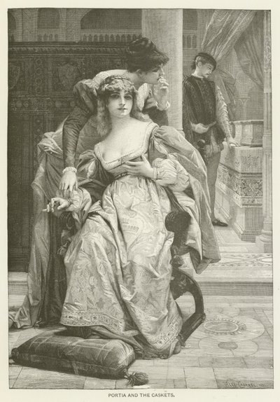 Portia y los cofres de after Alexandre Cabanel