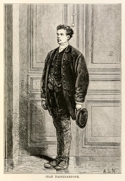 Jean Passepartout, de La vuelta al mundo en ochenta días de Julio Verne de after Alphonse Marie de Neuville