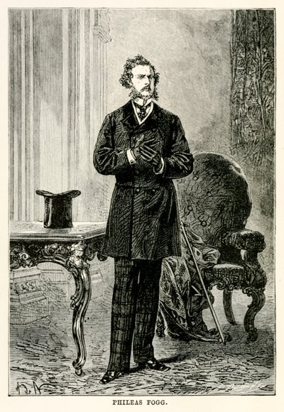 Phileas Fogg, de La vuelta al mundo en ochenta días de Julio Verne de after Alphonse Marie de Neuville