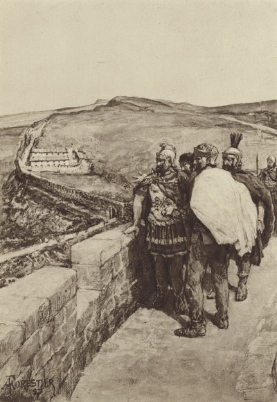 Un general observa desde el Muro de Adriano de after Amedee Forestier