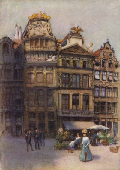 Casas Antiguas en la Grande Place, Bruselas de after Amedee Forestier