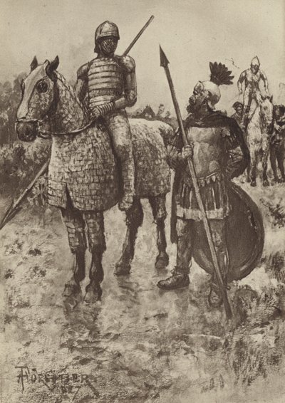 El Cataphractus o caballero acorazado de after Amedee Forestier