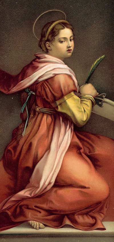 Santa Catalina (cromolitografía) de Andrea del (after) Sarto