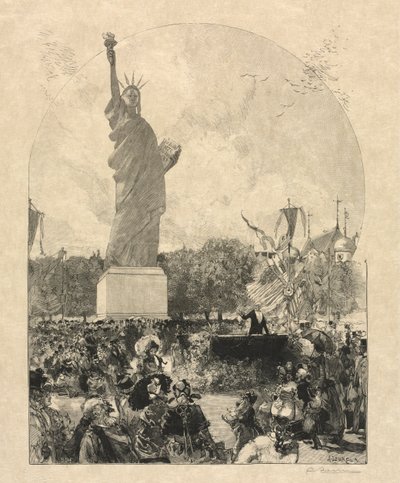 Liberty Enlightening the World, ofrecida a la ciudad de París por los estadounidenses de after Auguste Louis Lepère