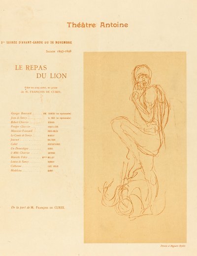 La comida del león de after Auguste Rodin