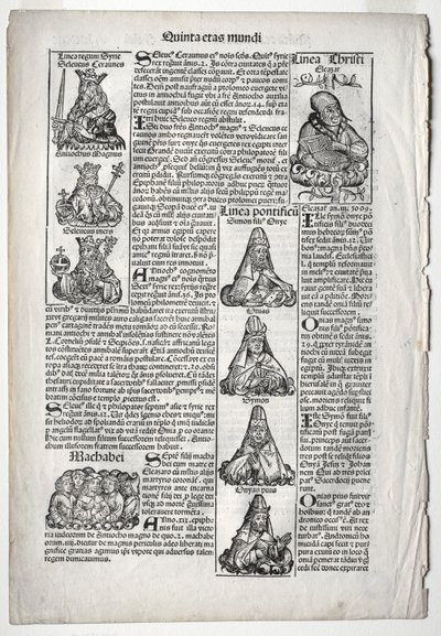 Página genealógica; publicada en la Crónica de Núremberg por Hartmann Schedel de after Augustin Pajou