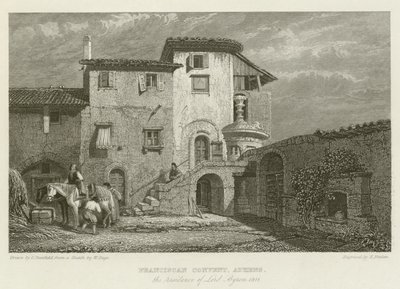 Convento Franciscano, Atenas, la residencia de Lord Byron, 1811 de after C. Stanfield