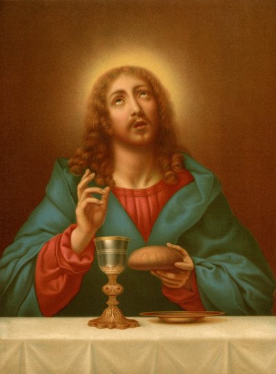 Cristo Bendiciendo el Pan y el Vino de after Carlo Dolci