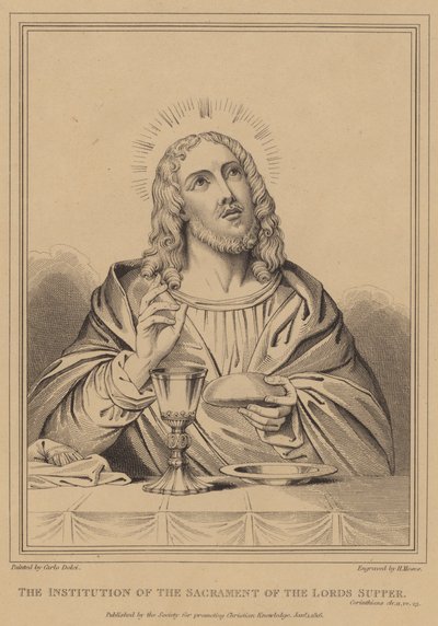 La institución del sacramento de la Cena del Señor, Corintios de after Carlo Dolci