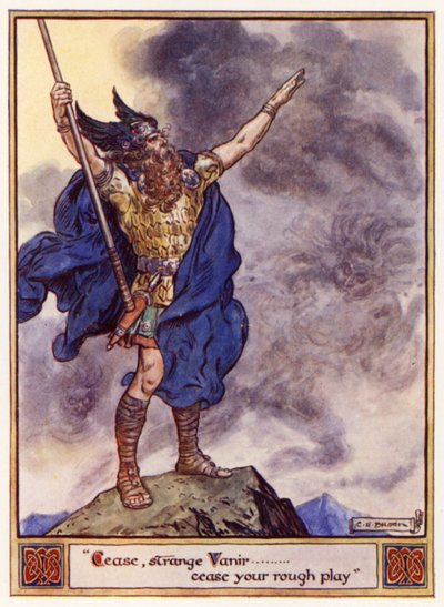 Cesa, extraño Vanir, cesa tu juego brusco de after Charles Edmund Brock