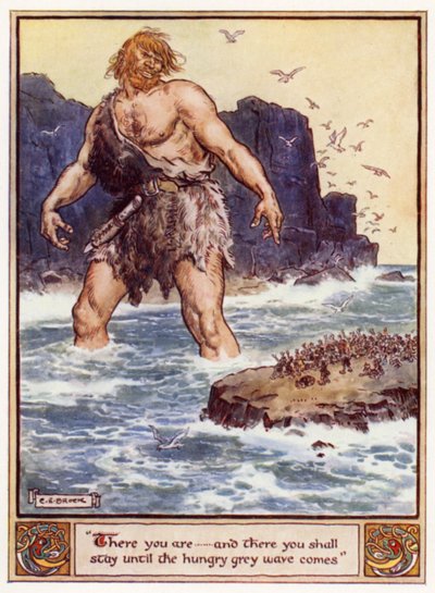 Ahí estás, y ahí te quedarás hasta que venga la ola gris hambrienta de after Charles Edmund Brock