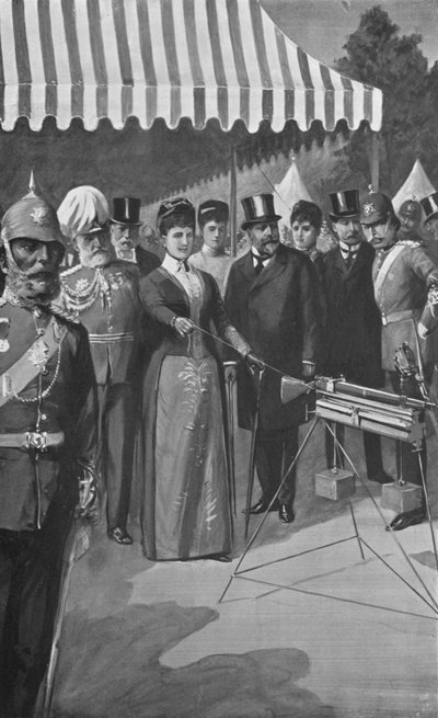 La princesa de Gales disparando el primer tiro en Bisley, 12 de julio de 1890 de after Charles Mills Sheldon