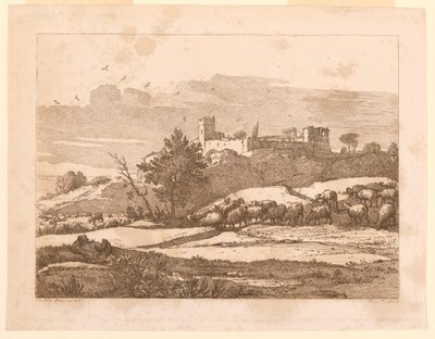 Paisaje con un castillo de after Claude Lorrain