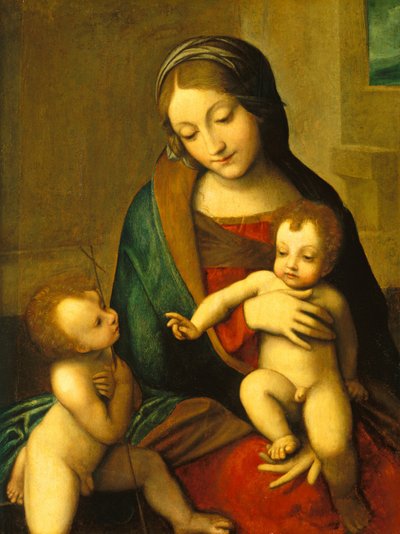 Madonna y Niño con el Infante San Juan de after Correggio