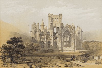 Abadía de Melrose, desde el Este de after David Roberts