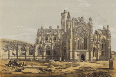 Abadía de Melrose, desde el Sur de after David Roberts