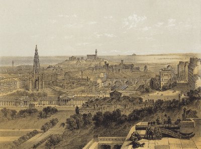 Vista de Edimburgo desde el Castillo de after David Roberts