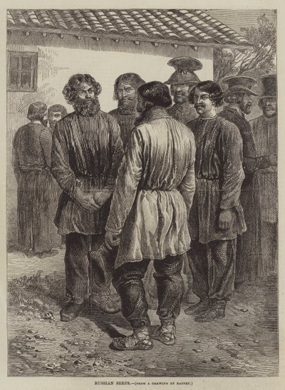 Siervos rusos de after Denis Auguste Marie Raffet
