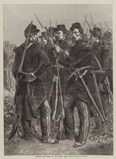 Zapadores y mineros del ejército francés de after Denis Auguste Marie Raffet
