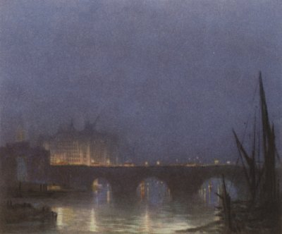 Un nocturno del Puente de Londres de after Donald Maxwell