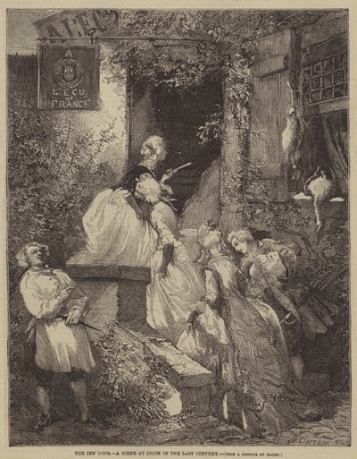 La puerta de la posada, una escena en Dijon en el siglo pasado de after Edmond Morin
