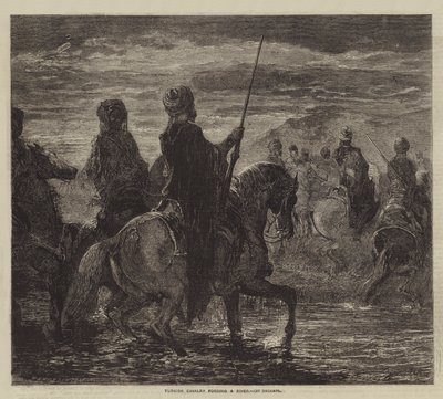 Caballería turca cruzando un río de after Edmond Morin