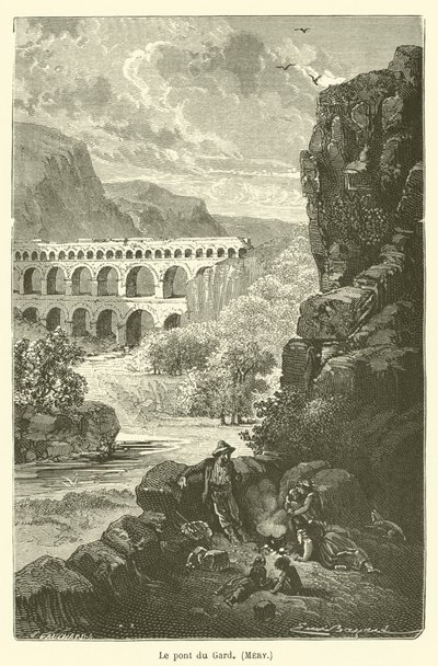 El puente del Gard, Mery de after Emile Antoine Bayard