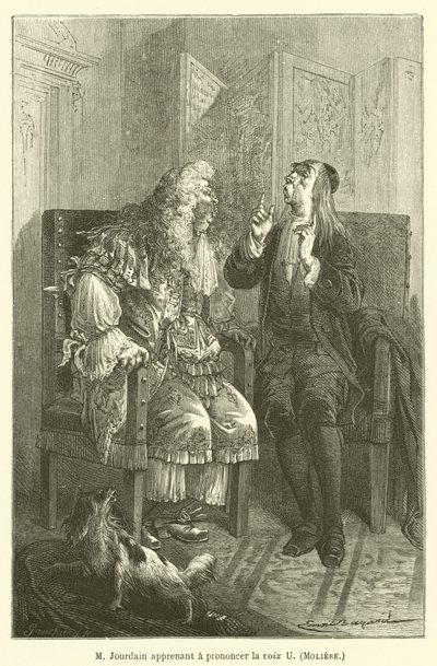 El Sr. Jourdain aprendiendo a pronunciar la vocal U de after Emile Antoine Bayard