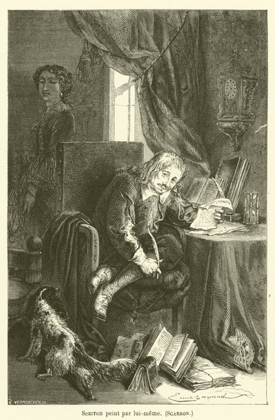 Scarron pintado por él mismo de after Emile Antoine Bayard