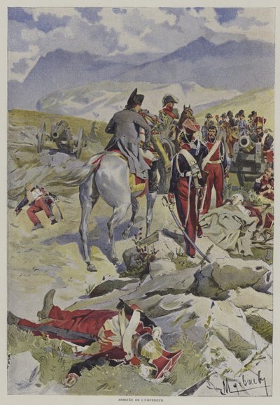 La llegada del Emperador de after Felicien baron de Myrbach Rheinfeld