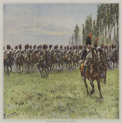 La carga de los Granaderos a Caballo de after Felicien baron de Myrbach Rheinfeld