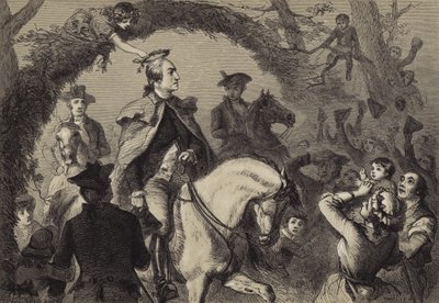 Angelica Peale coronando a Washington de after Felix Octavius Carr Darley