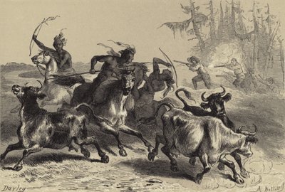 Indios saqueando plantaciones de Carolina del Sur de after Felix Octavius Carr Darley