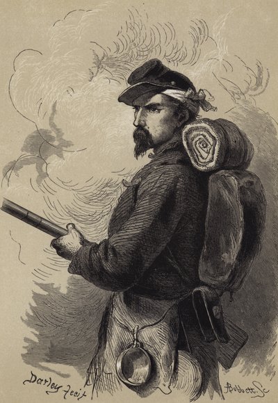 Soldado de la Guerra Civil Americana de after Felix Octavius Carr Darley