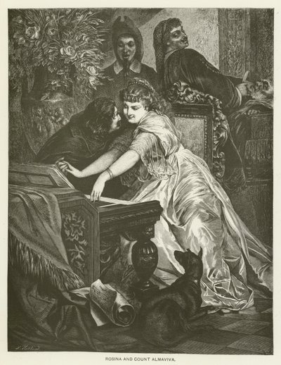 Rosina y el Conde Almaviva de after Ferdinand Keller