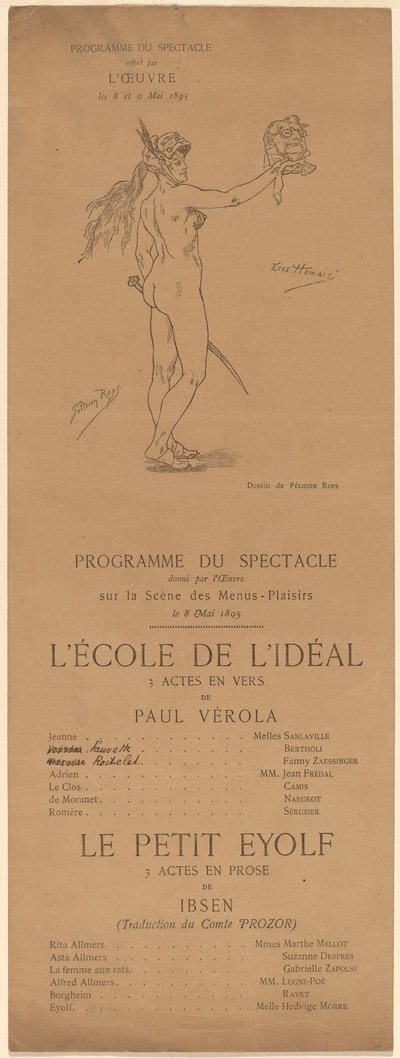 La Escuela del Ideal; El Pequeño Eyolf de after Félicien Rops