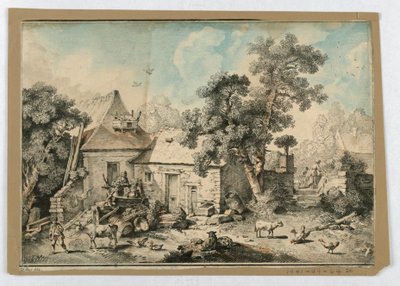 Pastor sentado de after Francois Boucher