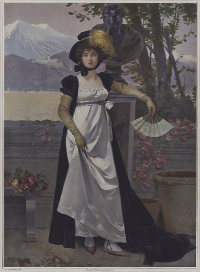 Retrato de una mujer de after Francois Flameng