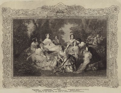 La emperatriz de los franceses y sus damas de honor de after Franz Xaver Winterhalter