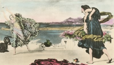 Chicas griegas jugando a la pelota de after Frederic Leighton