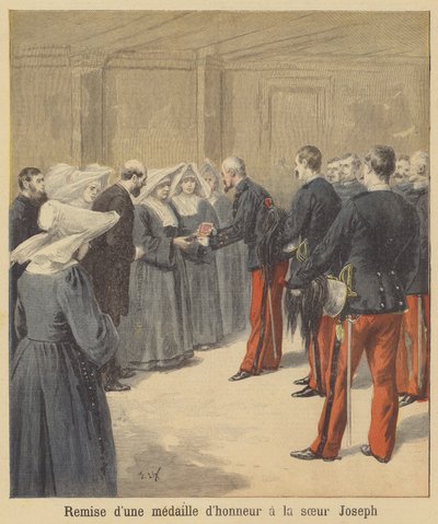Presentación de una medalla a la hermana Joseph de after Frederic Theodore Lix