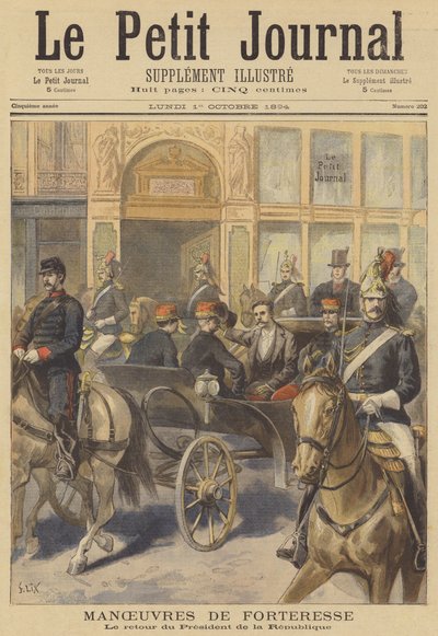 El presidente Casimir-Perier regresando de ver las maniobras del ejército francés de after Frederic Theodore Lix