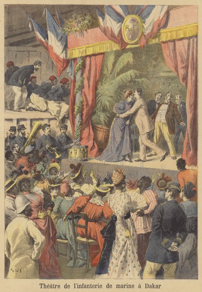 Teatro de los marines franceses en Dakar, Senegal de after Frederic Theodore Lix