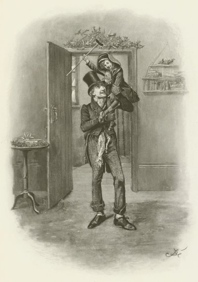 Bob Cratchit y Tiny Tim de after Frederick Barnard
