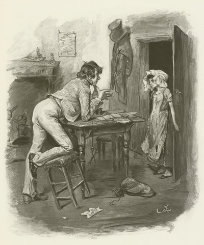 Dick Swiveller y la marquesa de after Frederick Barnard