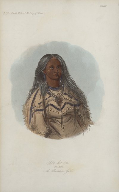 Sha-ko-ka, La Menta, Una Chica Mandan (aguafuerte) de after George Catlin